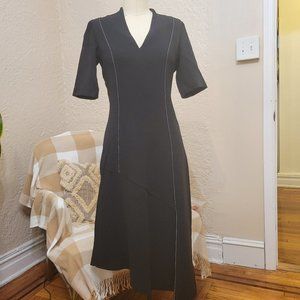 Mango black xs us 2 midi dress